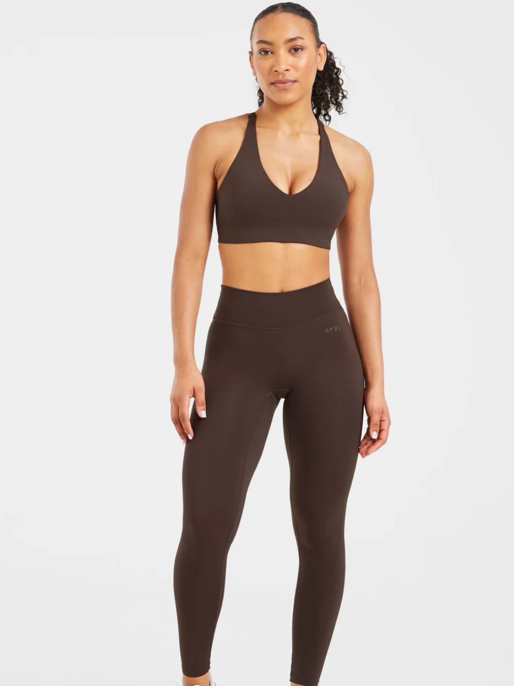 AYBL Brown V-Neck Sports Bra